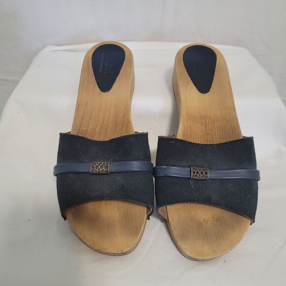 Sanita Mirsa Flex Sandal Blue Suede Clog Size 39 - Picture 7 of 9